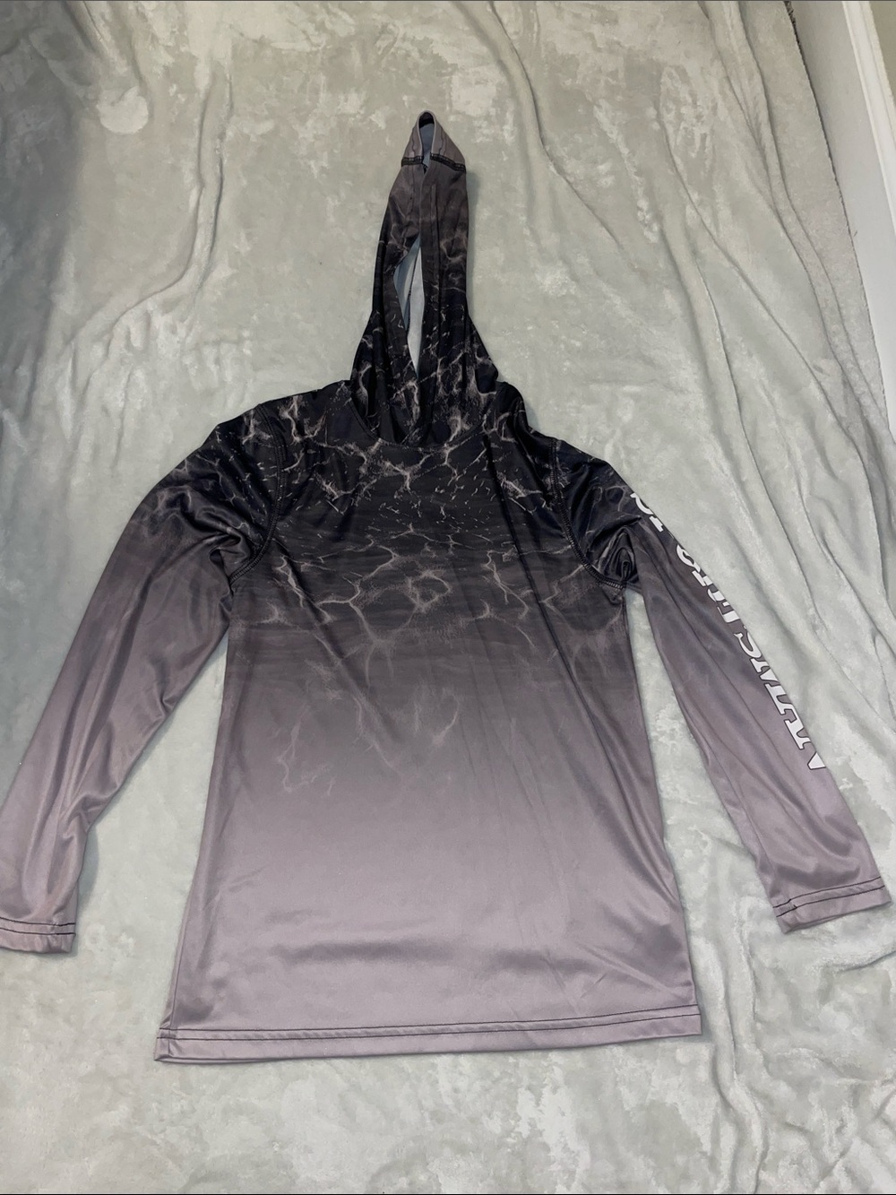 Kids Hooded Ombre Black & Gray Performance Hoodie